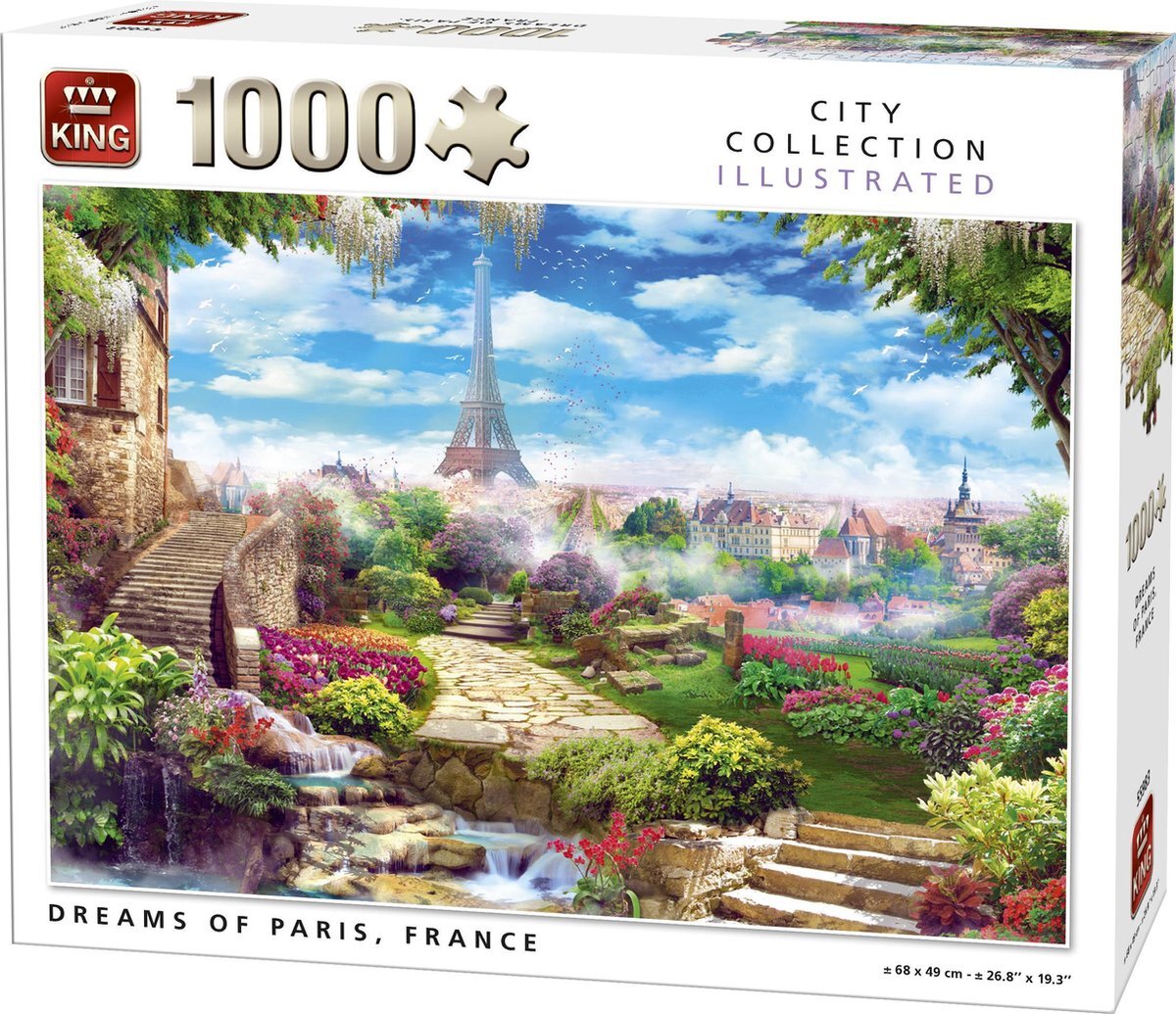 King Puzzel 1000 Stukjes (68 x 49 cm) - Dreams of Paris - Legpuzzel Steden