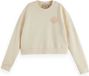 Scotch & Soda Dames Sweater Lange Mouw Ronde Hals Katoen Regular Fit Casual Beige S