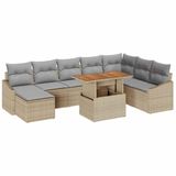 vidaXL - Tuinbank - Set - 9 - st - Beige - en - Grijs