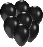 Bellatio Decorations party ballonnen - 75x stuks - zwart - 27 cm