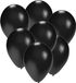 Bellatio Decorations party ballonnen - 75x stuks - zwart - 27 cm