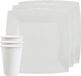 Santex Feest/Verjaardag Servies Set - 20x Bordjes en Bekertjes - Wit - Karton