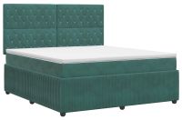 vidaXL Boxspringbed met matras Donkergroen 140 x 190 cm Fluweel