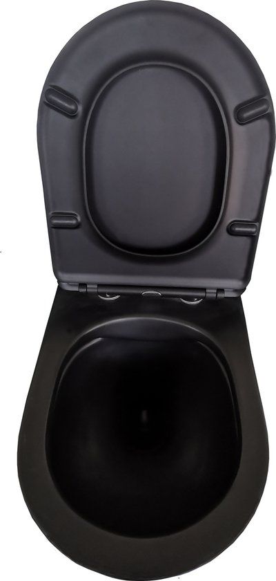 Xellanz Nibiru - Wandcloset - Compact - 48cm - Zwart Mat - Softclose - Spoelrandloos