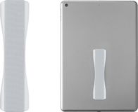 kwmobile tablet vinger houder - Elastische tablet griphouder - Universeel - Met zelfklevende band - In zilver