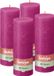 Bolsius - Rustieke Stompkaarsen - 4 Stuks - Fuchsia Roze - 19cm - 85 branduren