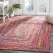 Safavieh Cape Cod Collection Accent tapijt - 11,5 cm x 16 cm, rood en multi, handgemaakte boho gevlochten jute en katoen, ideaal voor ruimtes met veel verkeer bij de ingang, woonkamer, slaapkamer