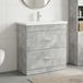 Maison Exclusive Ensemble de meubles de salle de bain "Exclusive" - Couleur gris béton - Dimensions : 81 x 40 x 84,5 cm - Matériau : bois composite