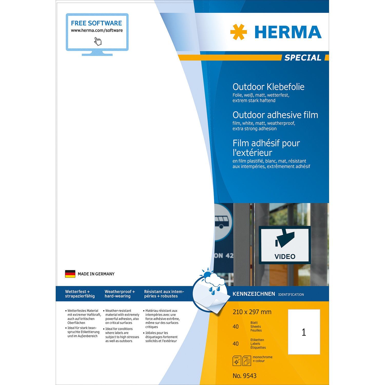 HERMA 9543 - Etiket - wit - 29,70 cm - 21,00 cm
