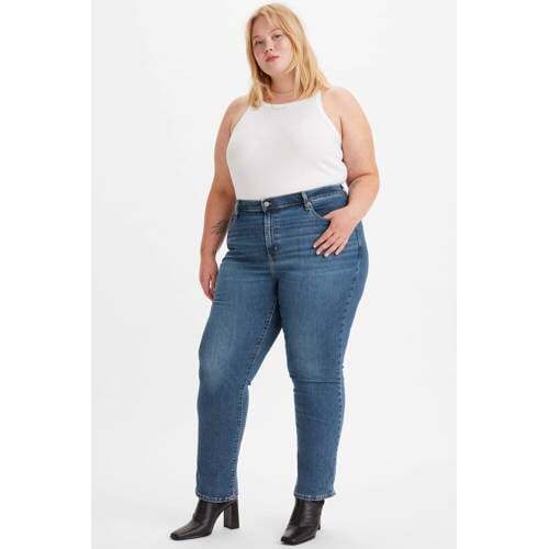 Levi's Plus Levi's Plus 724 high waist straight fit jeans medium indigo worn in