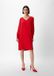 Comma Jurk Klaproosrood Lange Mouw V-hals Effen Polyester 34