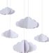 Ginger ray 3D Wolken Decoratie - Wit - Papier - 5 stuks