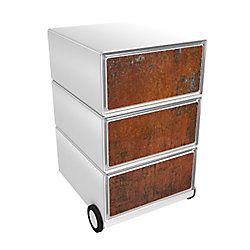 Paper Flow Paperflow easybox mobiele ladenblok met 3 lades 642x390x436mm rust