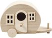 Merkloos / Sans marque Houten caravan decoratie - 6x - 18 cm - om te beschilderen/versieren - hobby