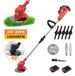 Tondeuse sur batterie - Tondeuse à fil pliable - 850 W, 21 V - 18 000 tr/min - 15 cm de largeur de coupe - Tige télescopique réglable en hauteur - Rouge
