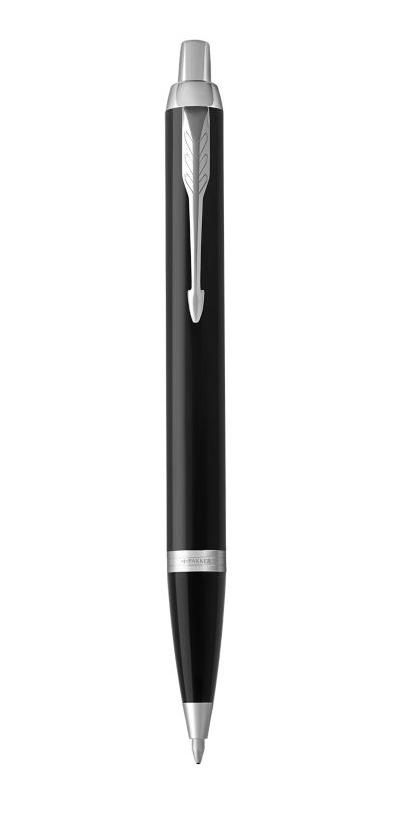 Parker IM Balpen - Zwart/Chroom - Medium Punt - Blauwe Inkt - 1 Stuk