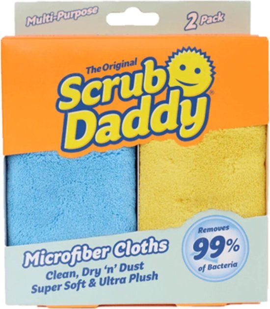 Scrub Daddy Microvezeldoeken Trendy Colors - 2 stuks - Blauw & Geel
