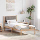 Maison Exclusive - Lit avec tête de lit rembourrée, couleur taupe, 75 x 190 cm
