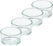 Trend Candles bougeoir - 4x - verre - transparent - 4x3 cm - bougie chauffe-plat