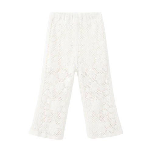 Mango Kids casual gehaakte broek - ecru