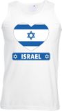 Bellatio Decorations Israel singlet shirt/ tanktop met Israelische vlag in hart wit heren M