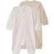 LUPILU® Lot de 2 pyjamas bébé (beige/blanc, 2-6 mois)