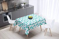 Bonamaison Tafelkleed, Anti-Mold, Sneldrogend, Waterdicht, 100% Polyester Tafellaken, Turkoois, wit, 140 x 140 Cm