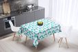 Bonamaison Tafelkleed, Anti-Mold, Sneldrogend, Waterdicht, 100% Polyester Tafellaken, Turkoois, wit, 140 x 140 Cm