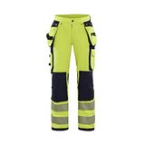 Blåkläder Dames High Vis 4-weg stretch werkbroek 7197-1642 - High Vis Geel/Marineblauw - D23