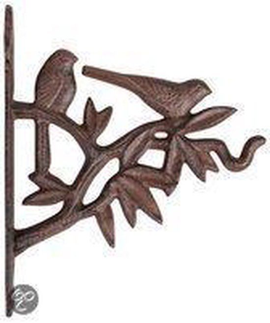 Bruine metalen vogelvoederhaak - 29 x 29 x 25 cm