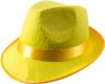 Folat Party Products Folat Trilby verkleed hoed - neon geel - voor volwassenen