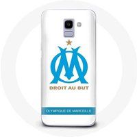 Maniacase Case voor Samsung Galaxy A8 2018 Olympique de Marseille Logo witte achtergrond