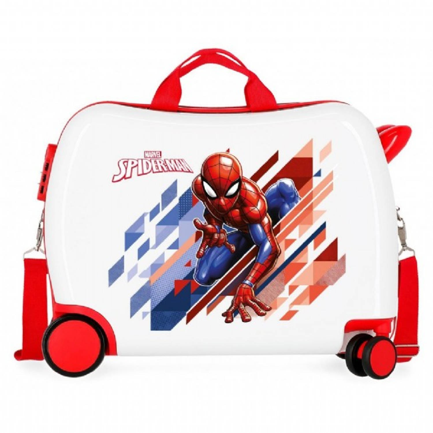 Marvel spiderman ride on rol zit koffer 4w