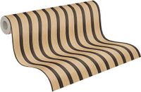 A.S. Création Vliesbehang Gestreept Industrieel Goud Bruin/Zwart Metallic 1005 x 53 cm