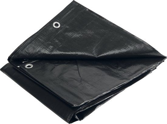 BLACK+DECKER Afdekzeil/dekzeil voor aanhangers - 2x3m - zwart - waterdicht