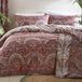 Dreams & Drapes - Maroon Jacobean Dekbedovertrek - Super King beddengoed (260 x 220 cm) - Omkeerbare ontwerpen - 2x kussenslopen - Marokkaans Boheems beddengoed in rood - exotisch Perzisch