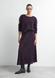 Comma Lange geplooide rok aubergine polyester regular waist 46