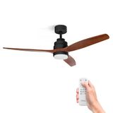 Ufesa Plafondventilator met Verlichting CFNP, 40W, 6 Snelheden, Ultra Stil, 3 Bladen Natuurlijk Hout 132cm, Zomer - Winter Functie, Timer 8u, 3 Niveau's Licht, Afstandsbediening, Zwart - Eik