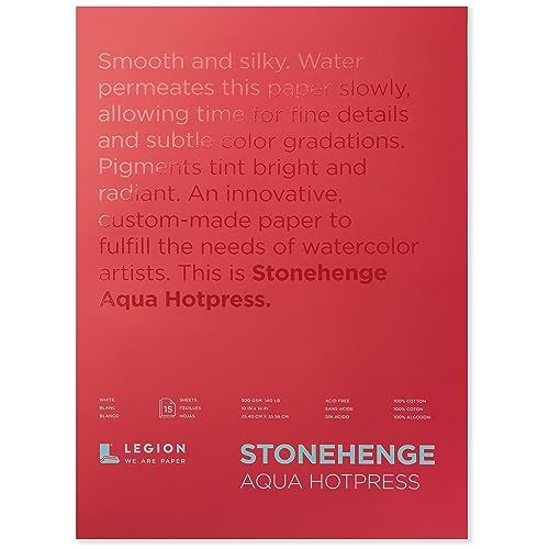 Stonehenge Aqua L21-SQH140WH912 White Medium Weight Block Aquarelblok, papier, wit, 9x12