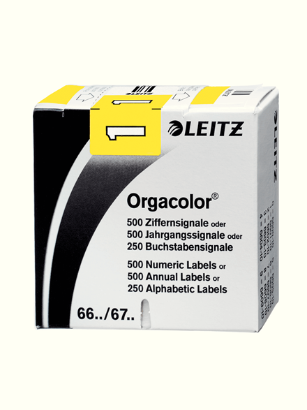 Leitz Orgacolor geel etiket