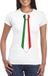 T-shirt blanc avec cravate drapeau italien pour femme - Supporteur Italie XXL