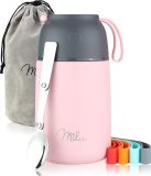 Merkloos Milu® Thermos Voedselcontainer met Lepel | 650 ml | RVS | Roze