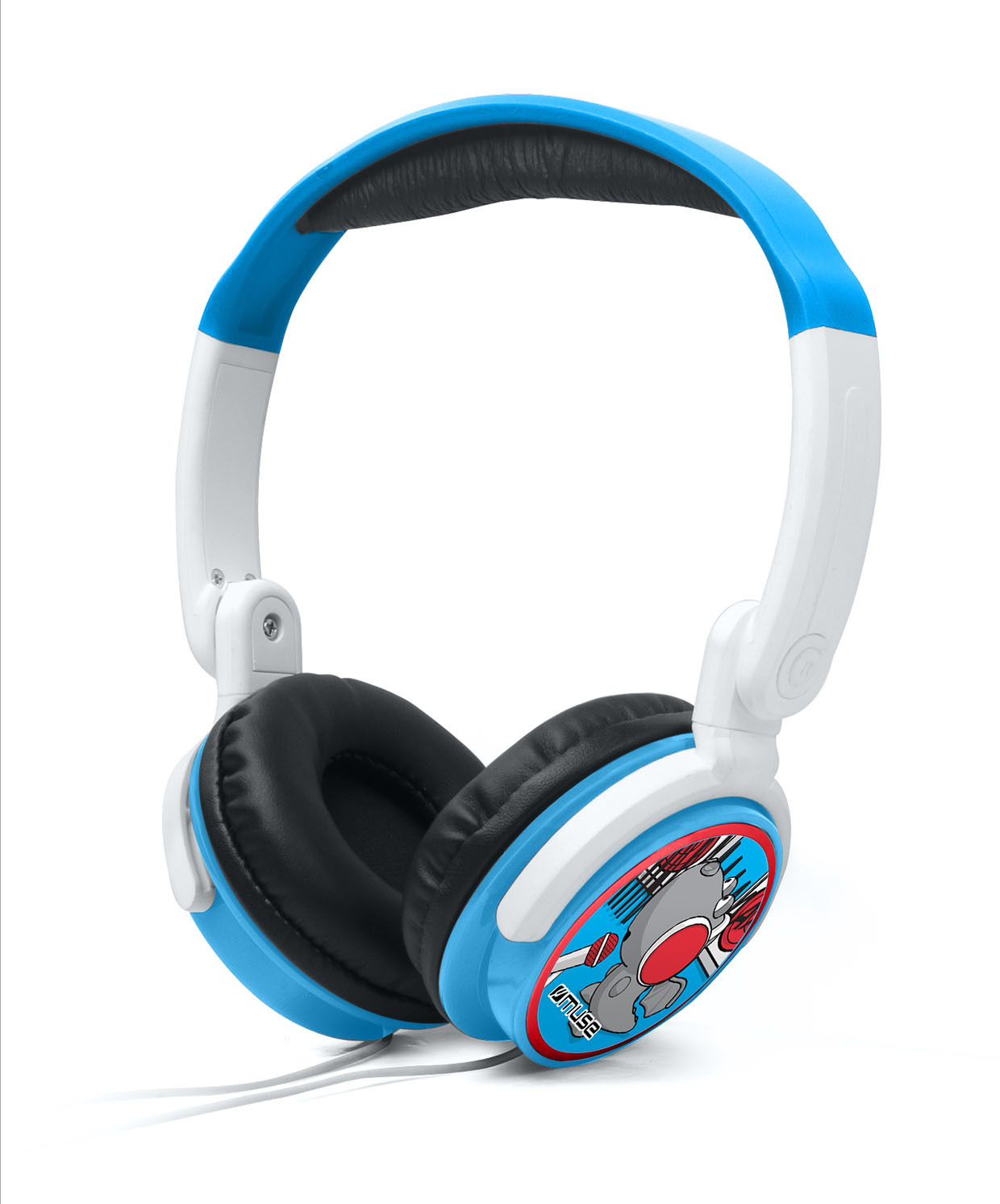 Muse M-180KDB hoofdtelefoon met volume begrenzer kids versie blue zwart, wit, blauw