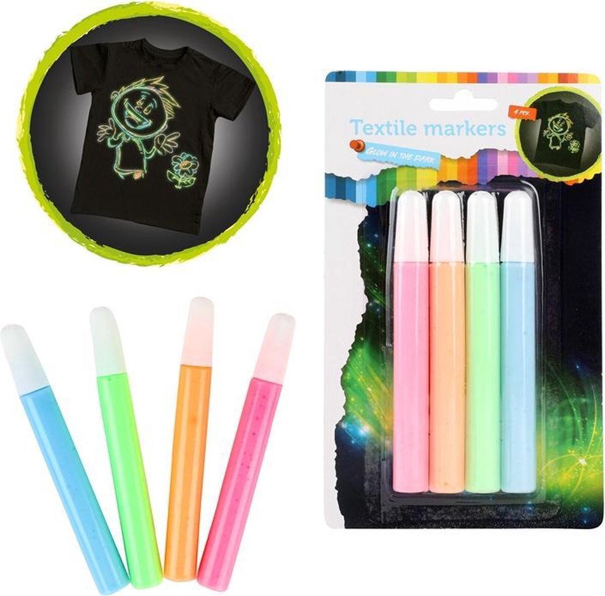 Toi Toys Glow In The Dark Textielstiften