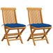 VidaXL 3062485 Tuinstoel Terras Gecapitonneerde zitting Teak Blauw