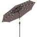 ALLAUVE Gris Parasol De Jardin Inclinable Ø265 Cm Avec 32 Lumières Led Solaires Et Manivelle