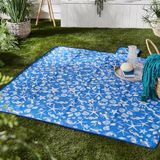 Fusion Coastal Bay Picknickdeken, 100% soft touch polyester, blauw, 135 x 150 cm