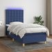 Maison Exclusive - Boxspringbed met matras en LED-verlichting, blauw, 90x190 cm, textiel