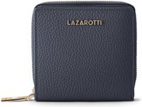Lazarotti Bologna Leather Zip Wallet With 6 Card Slots Navy