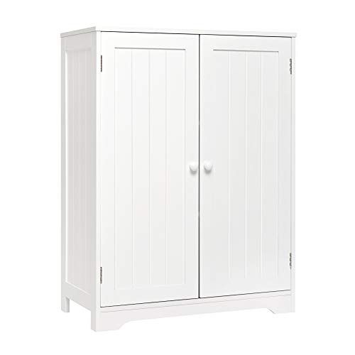 Meerveil Badkamerkast - Dressoir - Modern - Dubbele Deur - Verstelbare Plank - Wit - 60x30x80cm